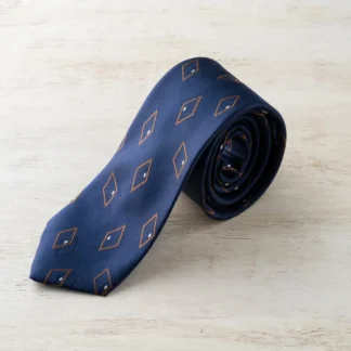 ネクタイ（ネイビー／菱形）