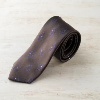 ネクタイ（ブラウン／菱形）