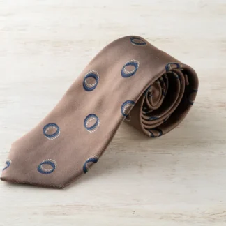 ネクタイ（ライトブラウン／丸）