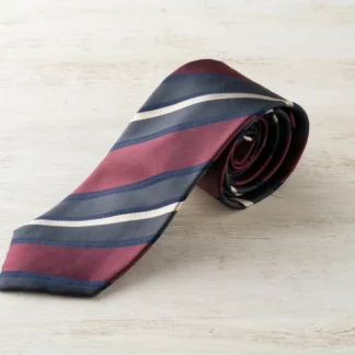 レジメンタルネクタイ（ボルドー×チャコール×ホワイト）