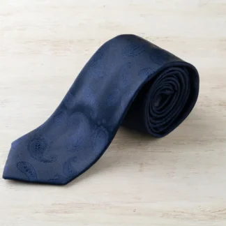 ネクタイ（ネイビー／ペイズリー）